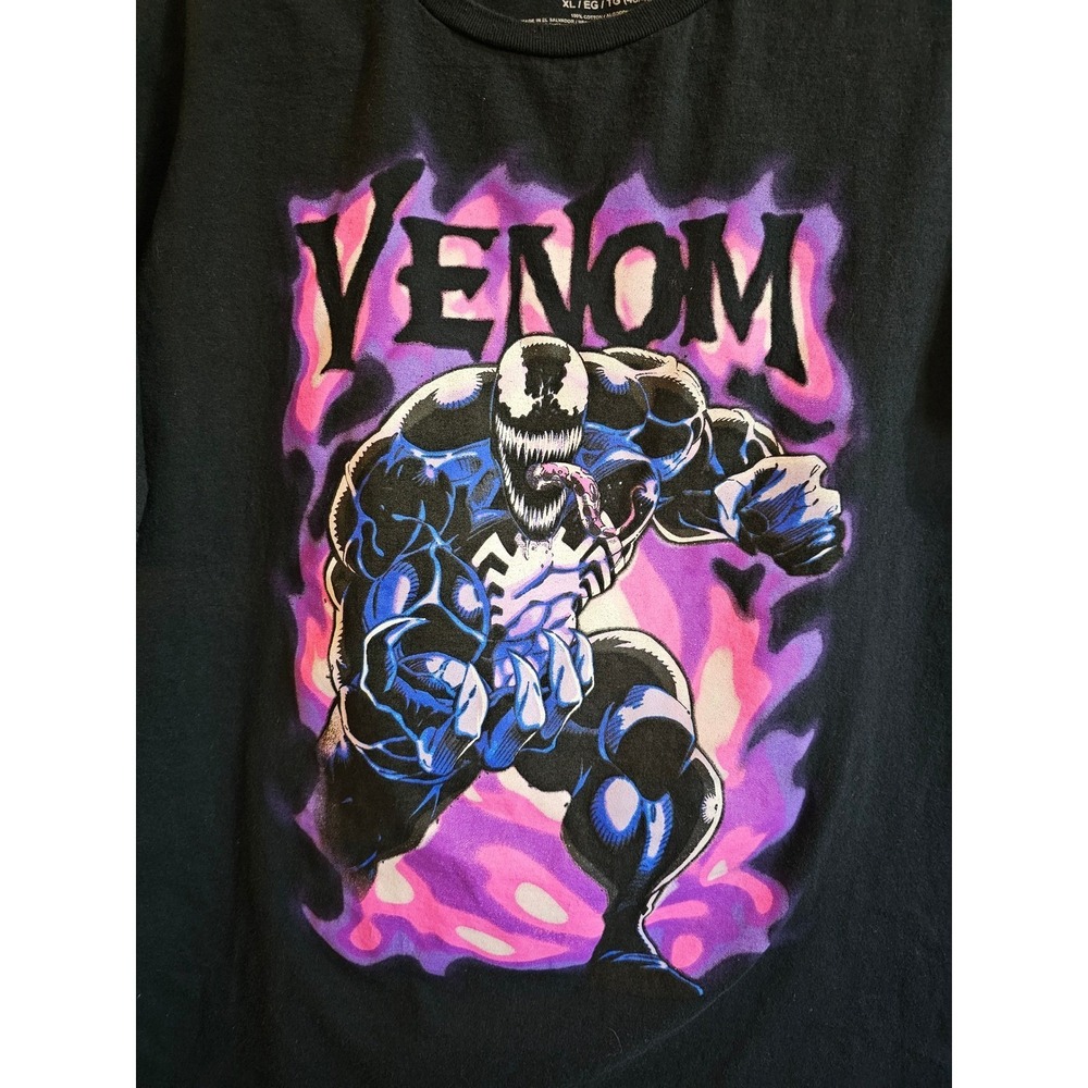 Marvel Venom Graphic‎ T Shirt Black Mens Size XL Comic Book Superhero